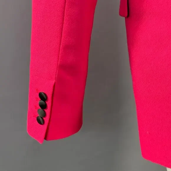 AMI by ALEXANDRE MATTIUSSI Size 40 Fuchsia Pink Black Wool Peak Lapel Sport Coat